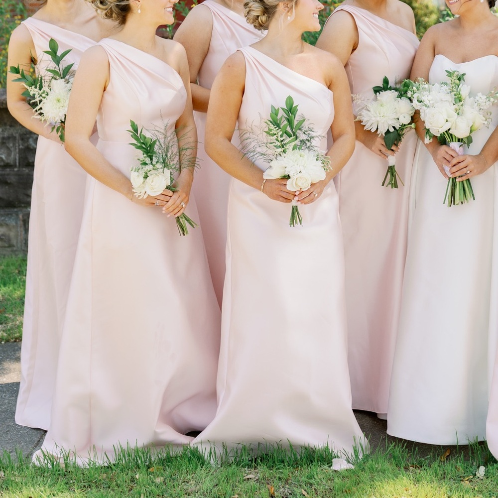 Alfred Sung Blush One-Shoulder Dress